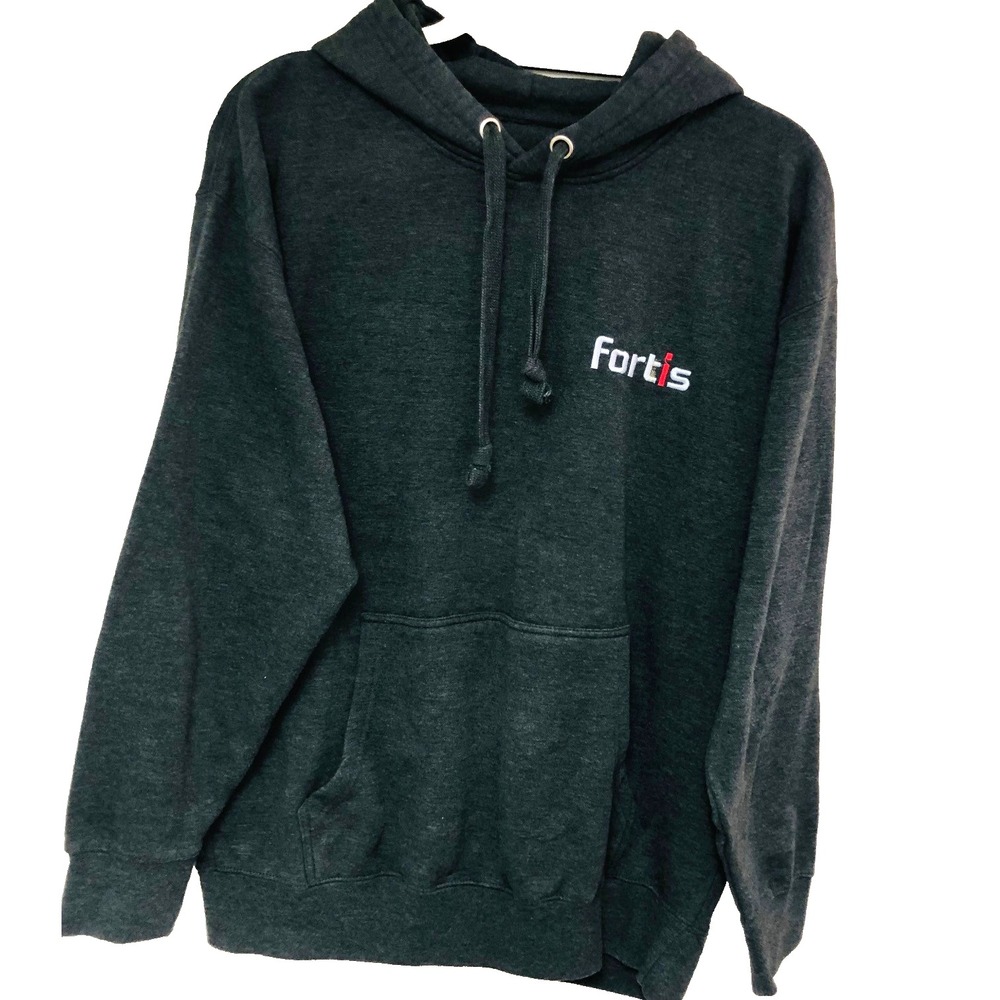 FORTIS Performance Hoodie Mens XL Gray Training Heavy Logo Pocket Activewear